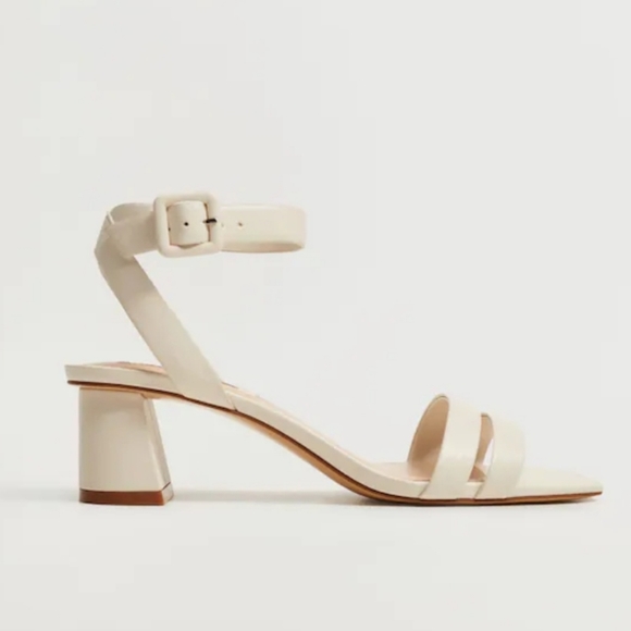 Mango | Shoes | Womens Mango Heel Strips Sandals Cream Color Size Eur 37 |  Poshmark